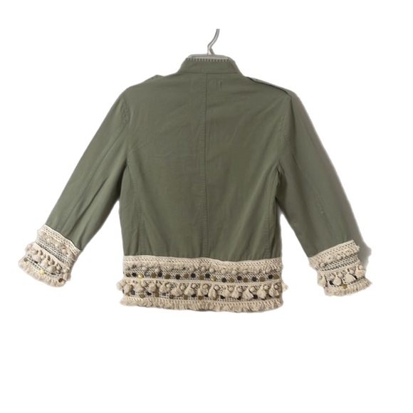 Zara Woman Outerwear bohemian fringe jacket Olive Army green XS - Picture 2 of 13